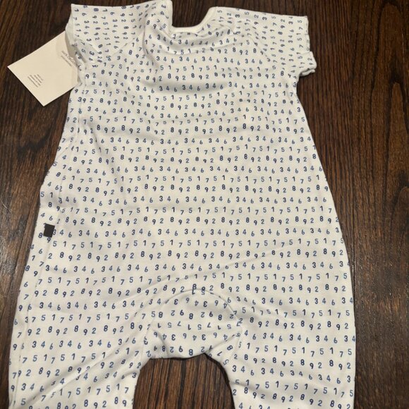 OUEF Infant set: Cream with Blue Infant onesie + Swaddle - Picture 7 of 15